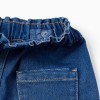 Denim skirt with 4 pockets for baby girls, dark blue