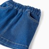 Denim skirt with 4 pockets for baby girls, dark blue