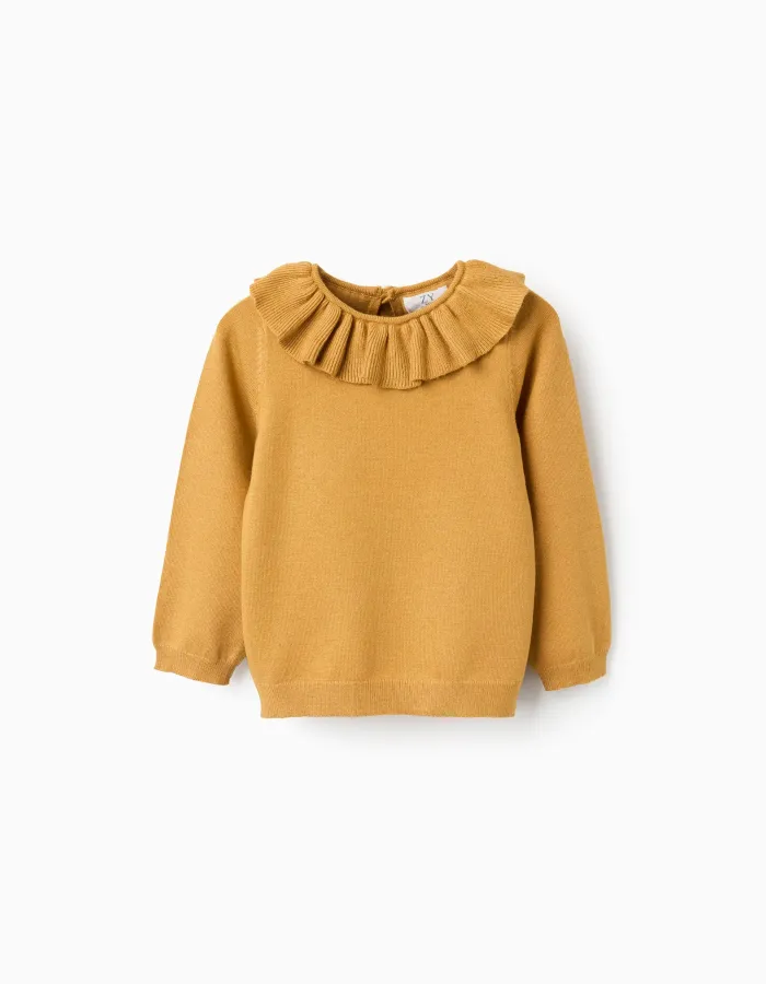 Jumper with Ruffle Collar for Baby Girls, Yellow