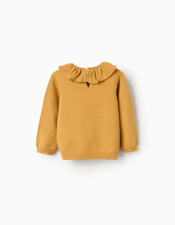 Jumper with Ruffle Collar for Baby Girls, Yellow