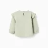 Cotton Sweatshirt with Ruffles for Baby Girls 'Bambi', Green