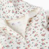 Hooded fleece jacket with floral pattern for baby girls, white