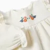 Brushed sweatshirt with embossed flowers for baby girls, white