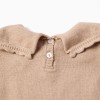 Knitted jumper with scalloped collar for baby girls, beige