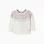 Knitted jumper with jacquard pattern for baby girls, white