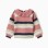 Knitted jumper with stripes for baby girls, pink/beige/blue/green