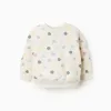 Brushed sweatshirt with hearts and dots pattern for baby girls, white