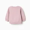 Brushed sweatshirt with printed hearts for baby girls, lilac