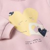 Brushed sweatshirt with printed hearts for baby girls, lilac