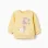 Brushed sweatshirt with printed hearts for baby girls, yellow