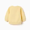 Brushed sweatshirt with printed hearts for baby girls, yellow