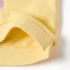 Brushed sweatshirt with printed hearts for baby girls, yellow