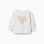 Sweatshirt with floral embossed print for baby girls, white/pink