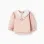 Cotton sweatshirt with embroidered collar for baby girls, light pink