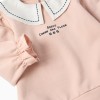 Cotton sweatshirt with embroidered collar for baby girls, light pink