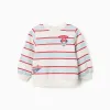 Striped brushed sweatshirt with Minnie for babies and girls, multicolour