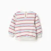 Striped brushed sweatshirt with Minnie for babies and girls, multicolour
