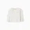 Knitted jumper with ruffled collar for baby girls, white