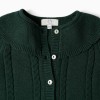 Knitted cardigan with cable details B&S for baby girls, dark green