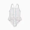Swimsuit with ethnic stripes and ruffles B&S for baby girls, multicolour