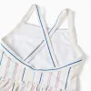 Swimsuit with ethnic stripes and ruffles B&S for baby girls, multicolour
