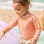 Swim set with UV 40+ protection and motif for babies and girls, coral