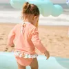 Swim set with UV 40+ protection and motif for babies and girls, coral