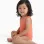 Swimsuit with star motif in bouclé for baby girls, neon coral