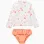 Swim set with UV 80 protection and motif for babies and girls, white/orange