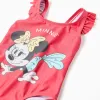 Swimsuit with Minnie print and ruffled straps for baby girls, red
