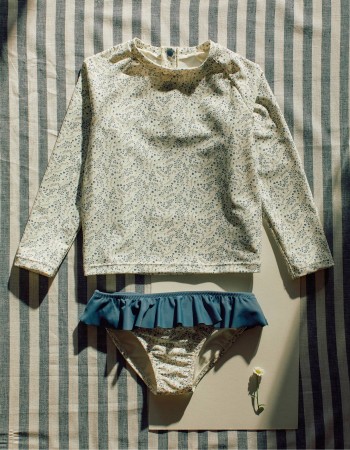 Swim set with UV 80 protection You&Me for babies and girls, white/blue