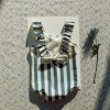 Striped swimsuit with ruffles You&Me for baby girls, white/blue