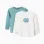 Pack of 2 Long Sleeve T-shirts for Baby Girls, White/Turquoise