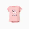 Printed Cotton T-shirt for Baby Girls, Pink