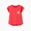 Cotton T-shirt with orange print for baby girls, coral