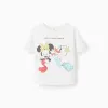 Cotton T-shirt with Minnie and Daisy print for baby girls, white