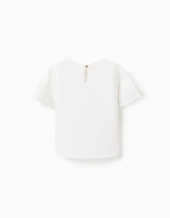 Cotton T-shirt with Minnie and Daisy print for baby girls, white