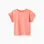 Cotton T-shirt with ruffled sleeves for baby girls, light coral