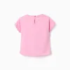 Cotton T-shirt with Minnie print for baby girls, pink
