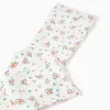 Cotton T-shirt and ribbed trousers for baby girls, salmon/beige