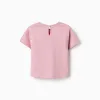 Cotton T-shirt with Minnie & Figaro print for baby girls, pink