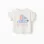 Cotton T-shirt with Stitch print and ruffles for baby girls, light beige
