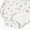 Ribbed bodysuit with floral pattern for baby girls, light beige
