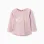 Long sleeve cotton T-shirt with hearts for baby girls, lilac