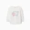 Long sleeve cotton T-shirt with hearts for baby girls, white