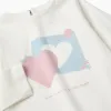 Long sleeve cotton T-shirt with hearts for baby girls, white