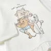 Long sleeve cotton T-shirt with The Aristocats for baby girls, white