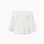 Long sleeve T-shirt with embroidered maxi collar for baby girls, white