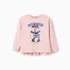 Long sleeve T-shirt with Minnie print for babies and girls, pink