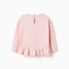 Long sleeve T-shirt with Minnie print for babies and girls, pink